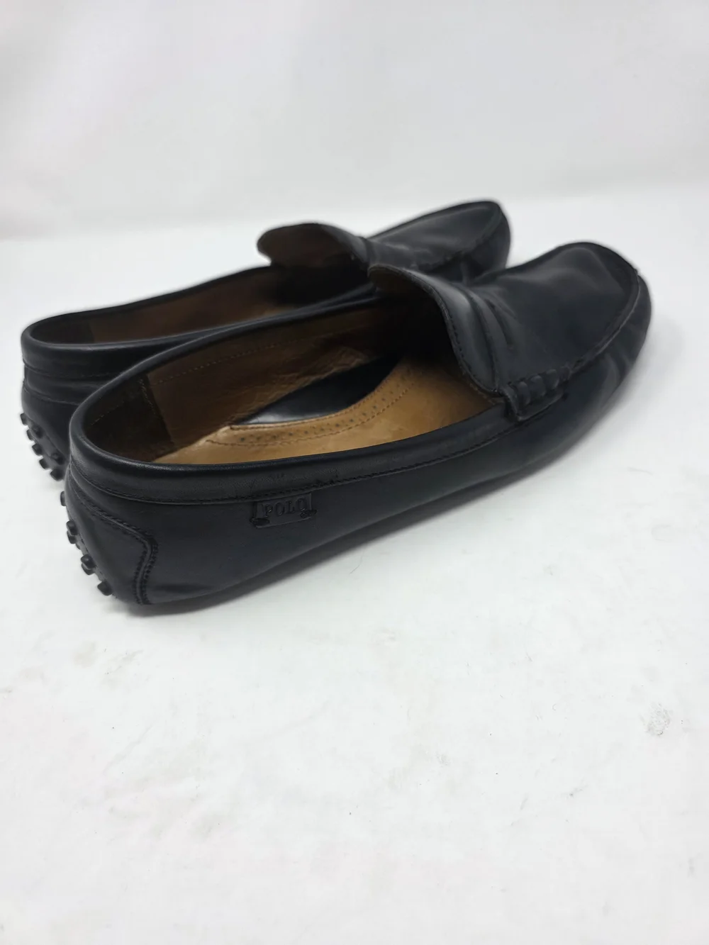 Polo by Ralph Lauren Black Leather Penny Loafers 12D
